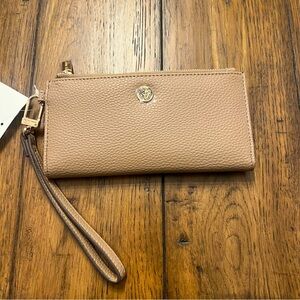 Anne Klein Women Slim Zip Wallet Truffle